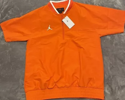 Jordan Team Lightweight Coaches Men Jacket  Orange 1/2 Zip CV5858-820 Sz XL M • $42