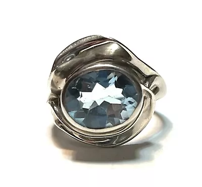 Hagit Gorali Sterling Silver 925 Blue Topaz Ring Sz 8 Made In Israel Hg • $79