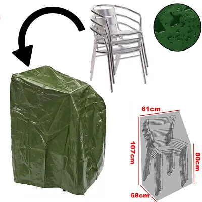 Waterproof Garden Stacking Chair Cover Outdoor Heavy Duty For Wood/Metal/Plastic • £8.79