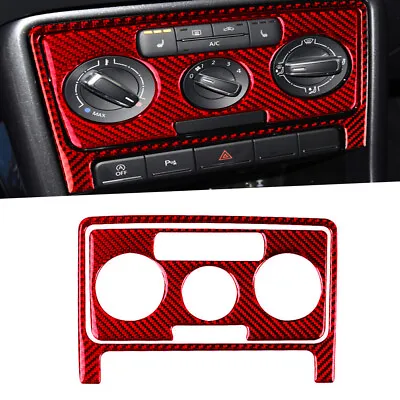 Red Carbon Fiber Center Console CD Panel Trim For Volkswagen VW Beetle 2012-2019 • $22.61