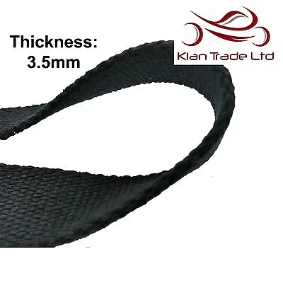 50mm 2  Heavy Duty Strong Thick Cotton Canvas Webbing Strap Twill Belt - BLACK • £5.99