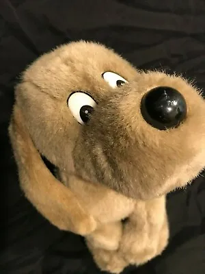 Vintage Stuffed Animal Kuddle Me Toys Brown Dog 10.5   • $8.50