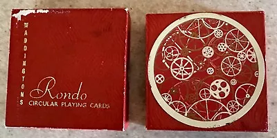 Vintage Circular RONDO Playing Cards By WADDINGTONS In Original Box - Round Pack • $8