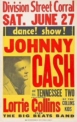 New Johnny Cash Music Tour Concert Poster Wall Art Print FREE Postage • $22.56