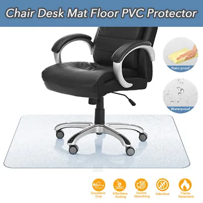$27.89 • Buy Office Chair Floor Mat Carpet PVC Home Work Plastic Protector Room 47.2X35.4in