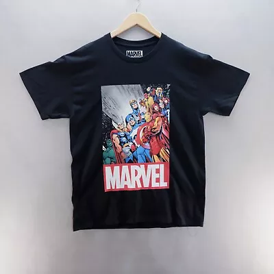 Marvel Mens T Shirt Medium Black Avengers Heroes Graphic Short Sleeve  • £8.57