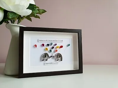 Personalised New Baby Twins Gift Christening Naming Ceremony Elephant • £23.50