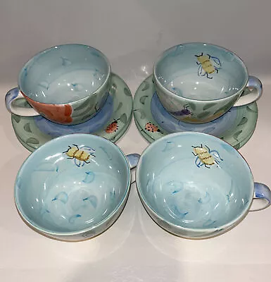 Salute Ceramics Front Yard Friends Four Large Cups And Saucers BRAND NEW AL522L) • $39.99