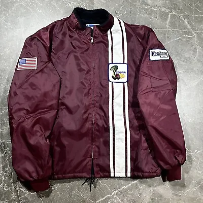 Vintage Ford Shelby Cobra Racing Jacket Mens Size XL 70s Maroon Made In USA • $299.99