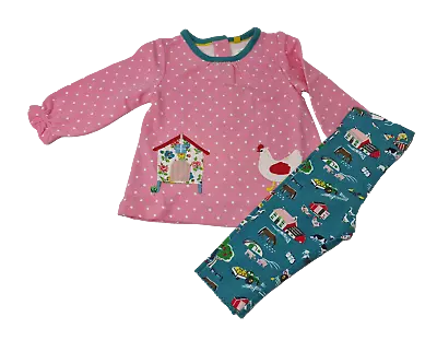 Ex Boden Girls Outfit Set Tunic And Leggings Cotton Pink 0 Months- 3 Years NEW • £12.99