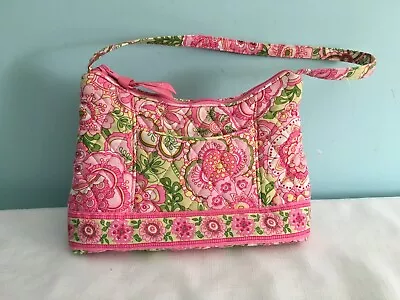 🔴 NEW Vera Bradley Small Handbag Bag Purse Petal Pink Floral Top Zip Excellent • $12