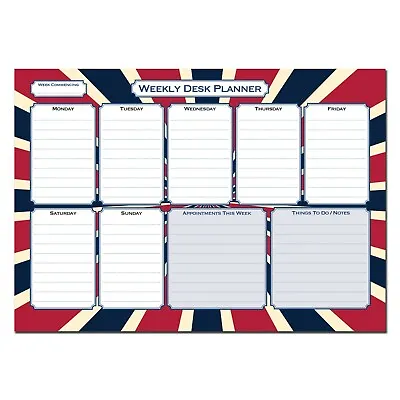 £8.95 • Buy Cherry Printers Weekly Desk Planner Pad A4 120gsm 55 Sheets 