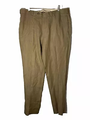 Brooks Brothers Mens Size 40/32 Classic 100% Linen Pants In Light Khaki • $29.95