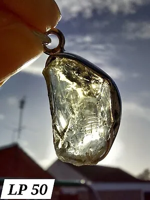 Genuine Libyan Desert Glass 925 Silver Pendant. Crystal Tektite 💛 • £30