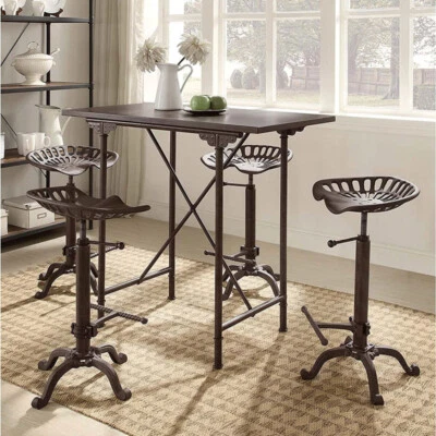 $156.99 • Buy Rustic Industrial Farmhouse Tractor Seat Adjustable Swivel Bar Chair Dining Lift