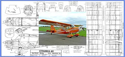 Model Airplane Plans (RC): CITABRIA 40 65  Wingspan For .40 Engine (Bud Nosen) • $22