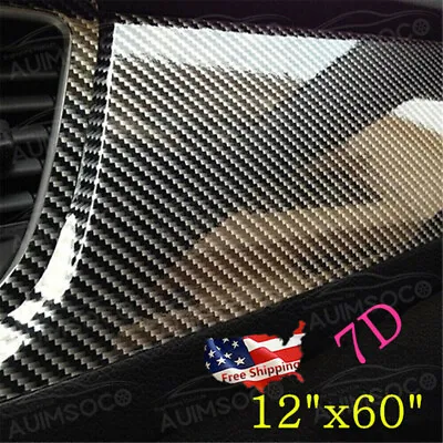 Carbon Fiber Vinyl Wrap Film Interior Control Panel Decals Car Parts Stickers • $14.99