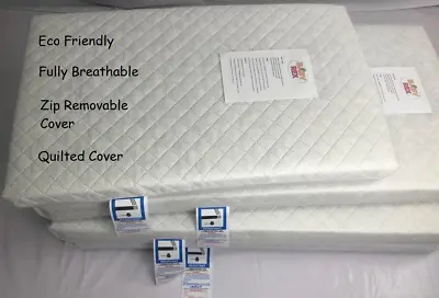 Extra Thick Quilted Travel Cot Mattress Fully Breathable Mattress  Fast Delivery • £16.99