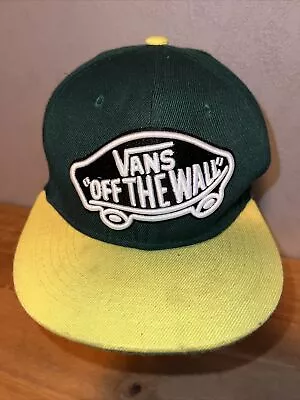 Vans Off The Wall Small Snapback Baseball Cap Green And Yellow • £9.99
