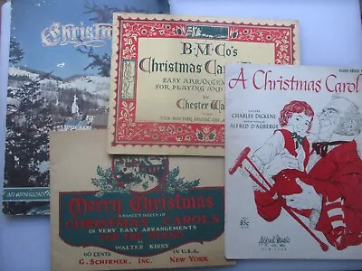 FOUR Christmas Books - 1955 Annual Three Music Books - Christmas Carol Etc • $6.99