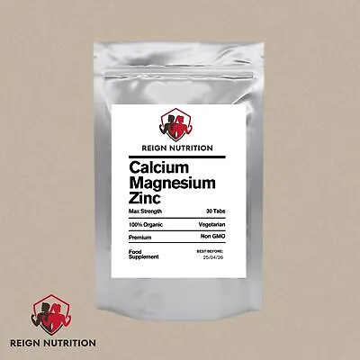 Calcium Magnesium Zinc Max Strength - Healthy Bone Teeth Muscle 30-90 Tablets • £3