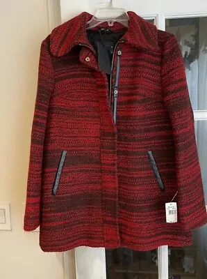 Mackage SzM Red Black Wool/ Alpaca Blend  Viola Coat • $120