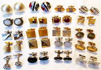 Vintage 20 Sets Of Men’s Cuff Links Jewelry Lot~SWANK~HICKOK~W • $25.25