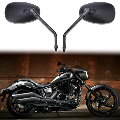 For Yamaha V Star 650 950 XVS650 250 1100 Motorcycle Oval Rear View Mirrors 10mm • $25.11
