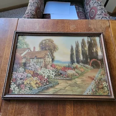 R. Atkinson Fox Print Cottage Gardens Flower Garden Framed W/glass 15.5 X21.5  • $54