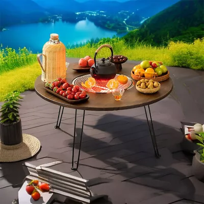 UNHO Fire Pit Table Outdoor BBQ Grill Camping Dinning Table Charcoal Burner • $99.90