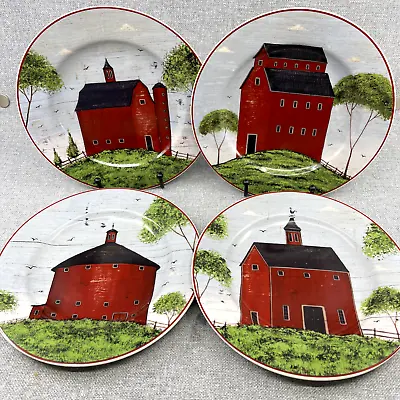 Sakura Warren Kimble  Barns  Plates 8 1/4  Set Of 4 Vintage • $25