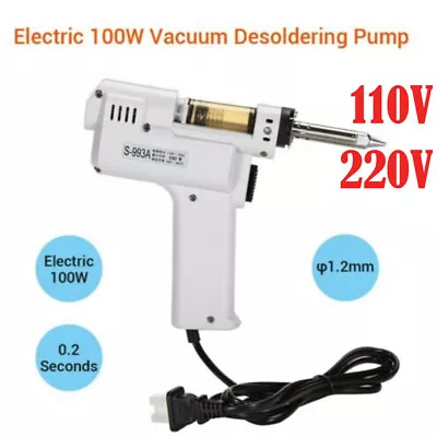 S-993A Electric Vacuum Desoldering Pump 220V/110V Solder Sucker Gun 220/110V NEW • $161.49