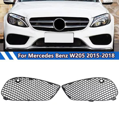 Pair Front Fog Lamp Light Vent Grill For Mercedes Benz C300 W205 C250 2015-2018 • $38.85