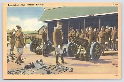 Military~Inspection Anti Aircraft Battery Being Readied~Vintage Postcard • $3.50