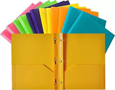 12 Pack Two Pocket Folders With 3 Metal Prong Fasteners 2 Pocket Portfolio Folde • $19.08