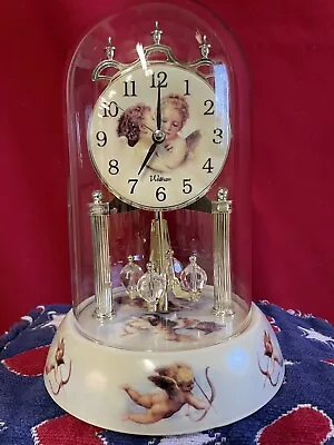 Waltham Glass Dome Anniversary Clock With Cherubs With Chimes 9.5 X6  • $19.99