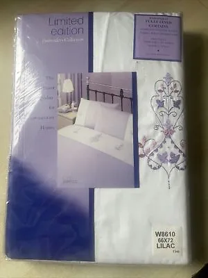 Fully Lined Curtains With Tie Backs Janelle Lilac 168cm Wide X 183 Drop • £20