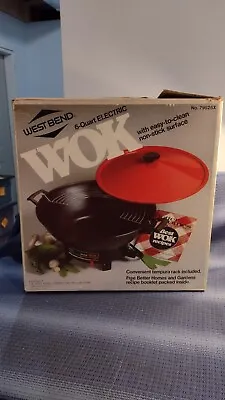 Vintage West Bend 6 Quart Red Electric Wok W/original Box #79525X Looks Great • $29.99