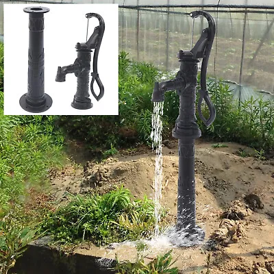 Outdoor Manual Garden Hand Water Pump Well Pitcher Cast Deep Well Iron Pump • $123