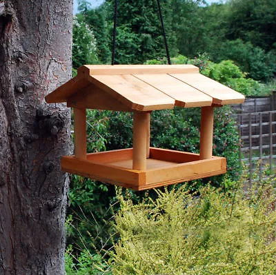 £9.99 • Buy Hanging Wooden Bird Table Garden Wild Birds Tree Or Bracket Hang Feeding Station