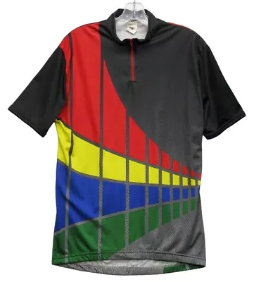 Vintage Tricots Rocher Rainbow France Racing Cycling Bike Jersey Men's Large L • $14.30