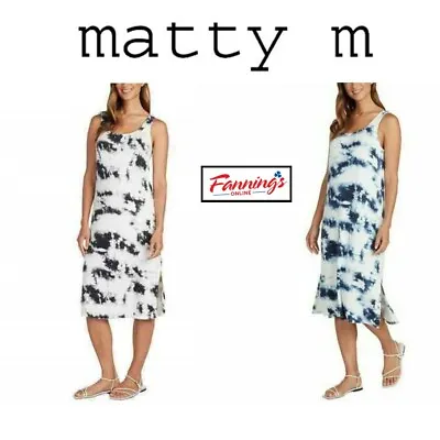 Matty M Ladies' Sleeveless Midi Tie Dye Tank Dress | C22 • $18.95