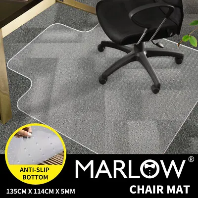 $36 • Buy Marlow Chair Mat Carpet Floor Office Home Computer Vinyl PVC Plastic 135x114cm