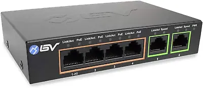 6 Port Poe+ Gigabit Switch 4 Poe+ Gigabit Ports With 2 Gigabit Uplink And Extend • $52.08