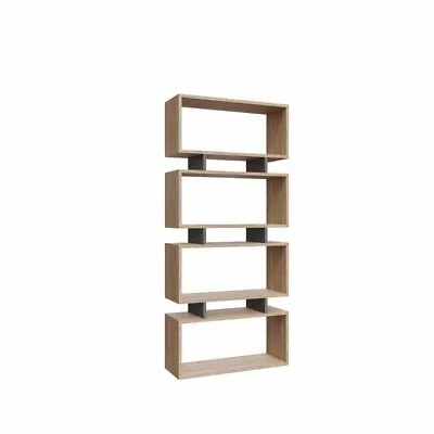 Kohut 161Cm H X 72Cm W Geometric Bookcase - Oak/Anthracite • £115.69