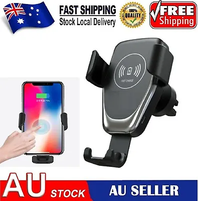 $14.99 • Buy Car Mount Qi Wireless Charger Air Vent Phone Holder Fast Charging For Samsung AU