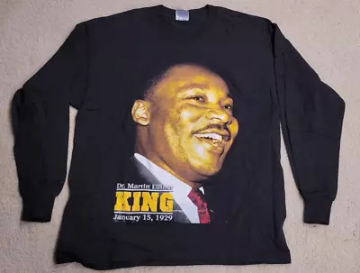 Vintage Martin Luther King Jr. Rap Tee Long Sleeve SZ XL Black Double Sided RARE • $125