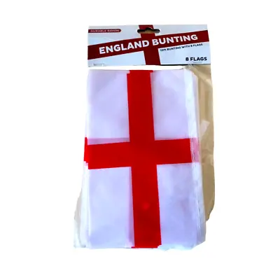 £0.99 • Buy ENGLAND St George Bunting 12 Feet 8 Flags Football Team Supporter Party Barbeque