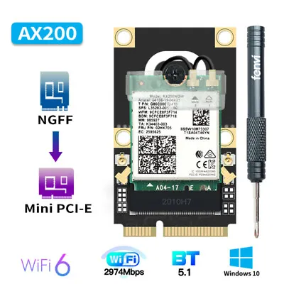 Mini PCI-E Intel AX200 Wi-Fi 6 Network Card 802.11AC AX Wifi Bluetooth Adapter • $16.99