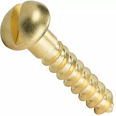 #3 Round Head Slotted Drive Wood Screws Solid Brass All Lengths In Listing • $151.87